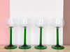 Set of Twelve French Green Stem Glassware