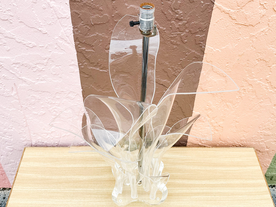 Lovely Lucite Palm Leaf Lamp