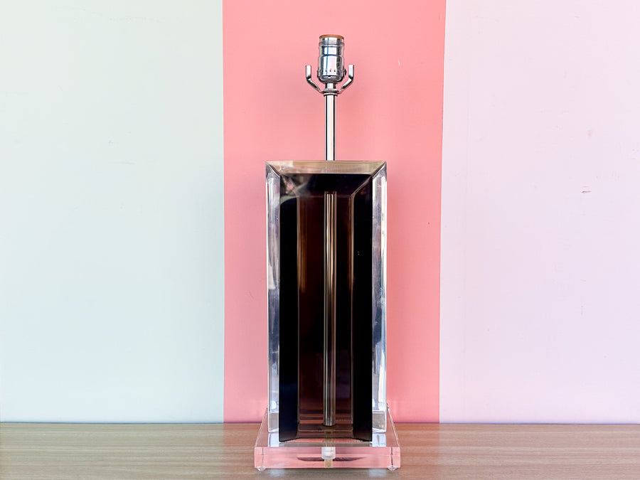 Van Teal Smoked Lucite Column Lamp