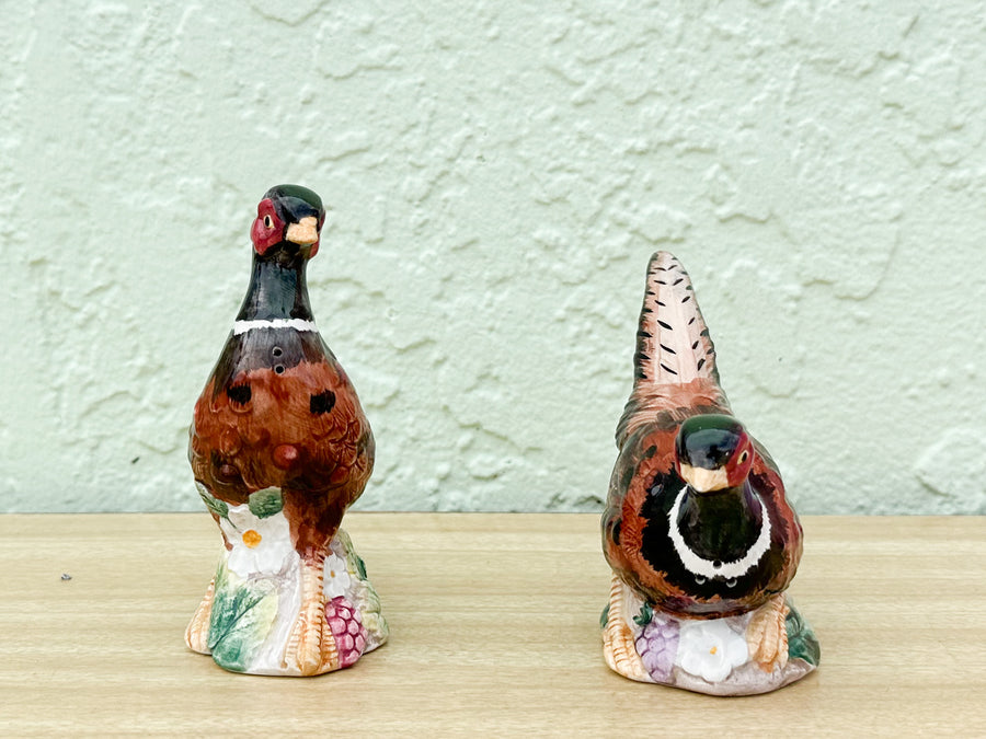 Pair of Fitz and Floyd Pheasant Salt and Pepper Shakers