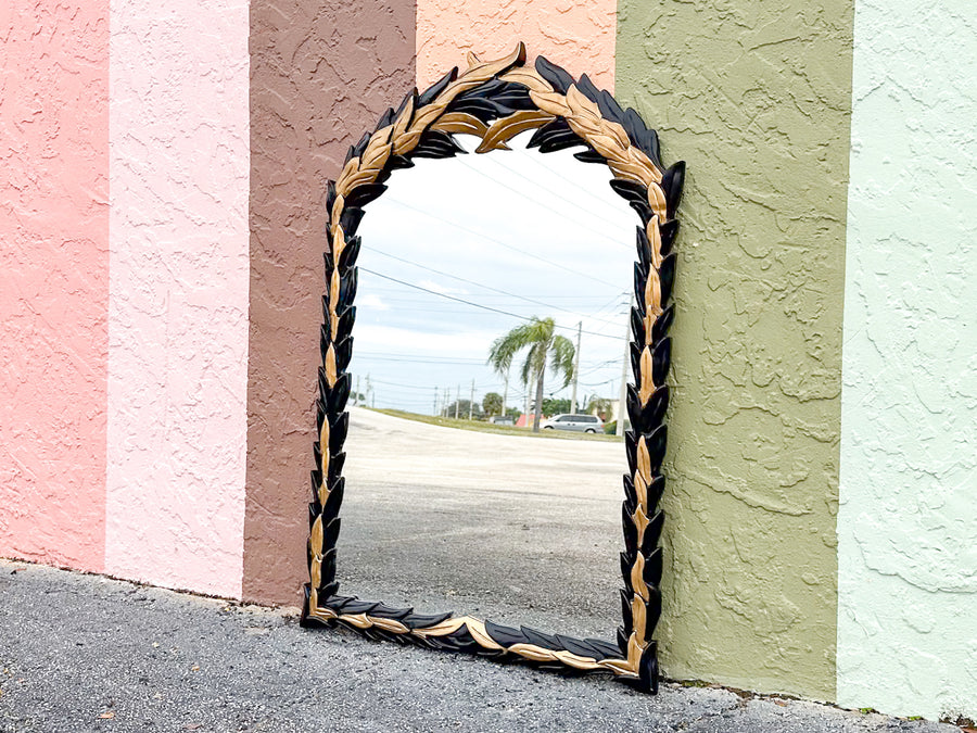 Black and Gold Palm Frond MIrror