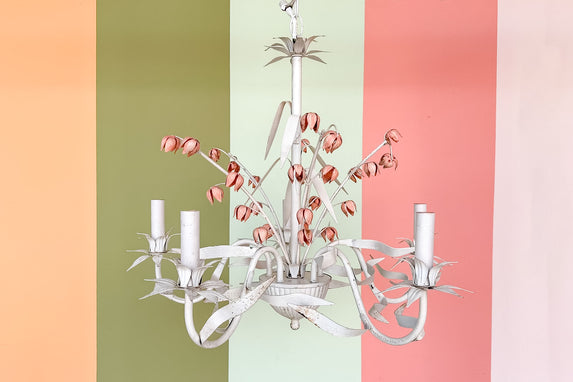Cute Floral Tole Chandelier
