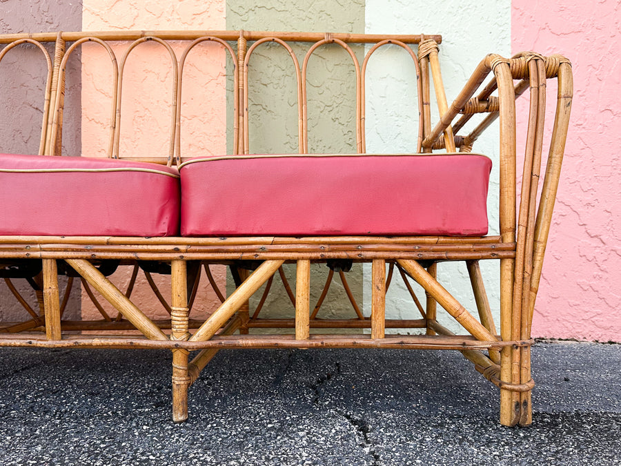 1940s Heywood Wakefield Rattan Sofa