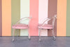 Pair of Charles Hollis Jones Style Lucite Arm Chairs