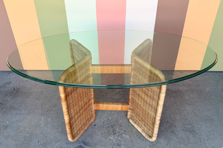 Woven Rattan Dining Table