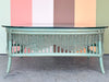 Seafoam Green Ficks Reed Rattan Coffee Table
