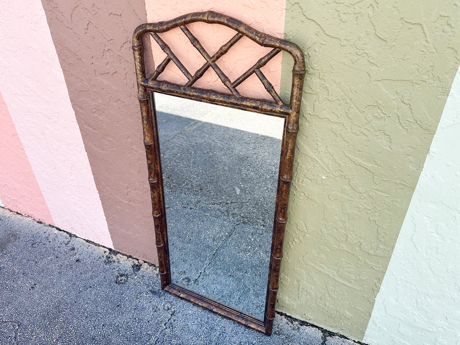 Tortoiseshell Faux Bamboo Mirror