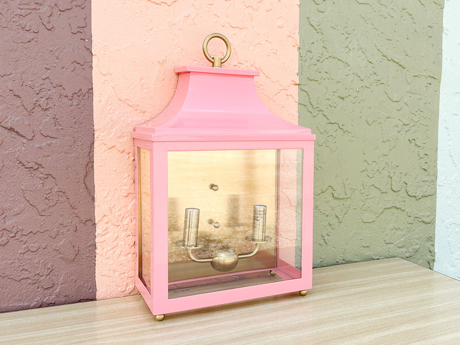 Modern Pink Pagoda Outdoor Sconce