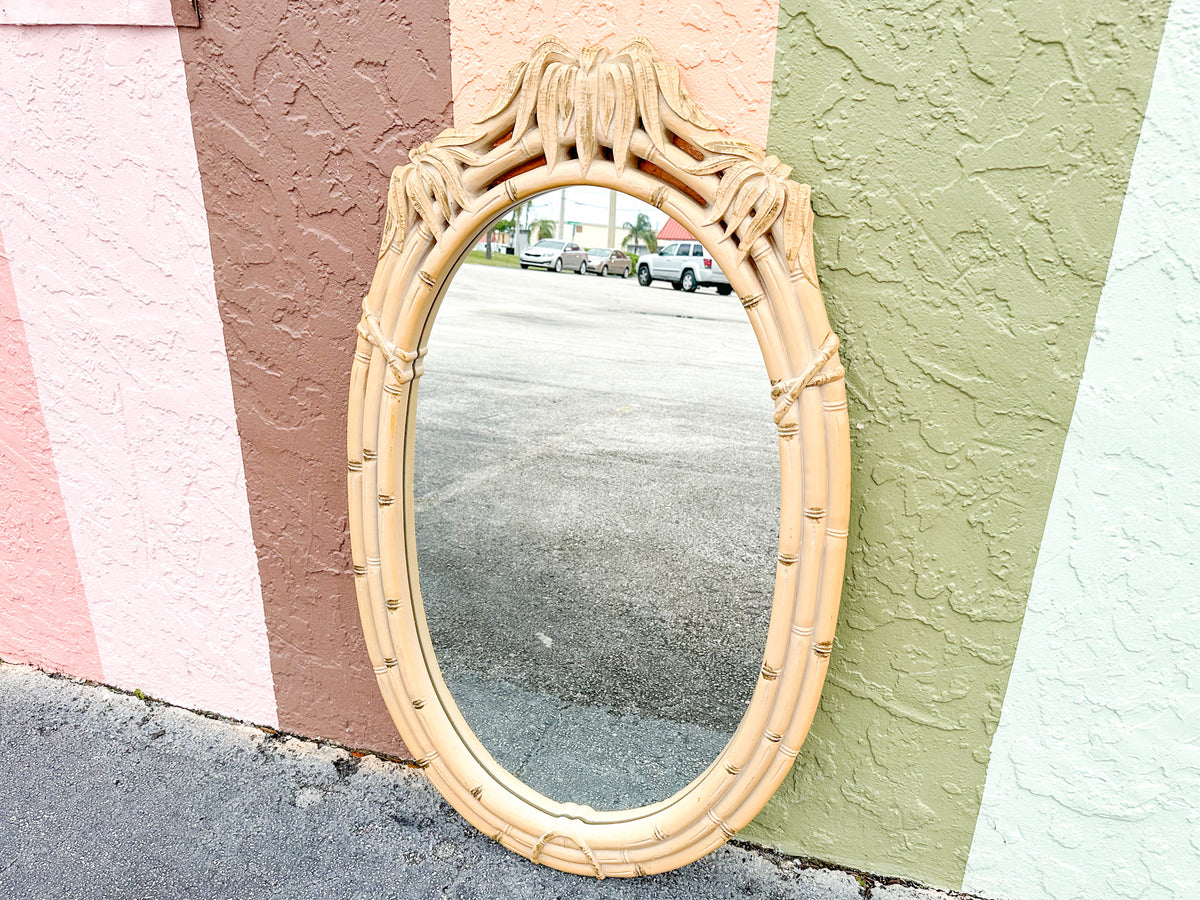 Faux Bamboo Leaf Mirror