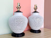 Pair of Pierced White Lamps