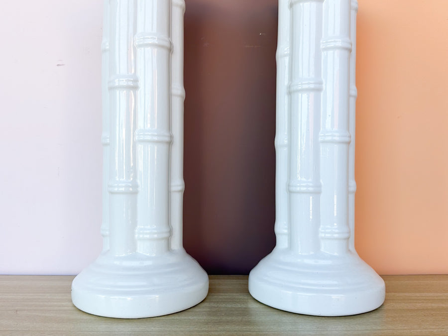 Pair of Newly Painted Faux Bamboo Lamps