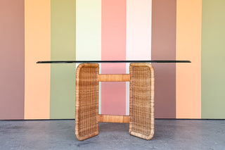 Woven Rattan Dining Table