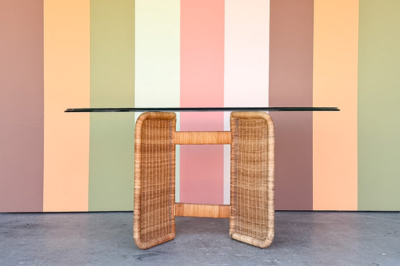 Woven Rattan Dining Table