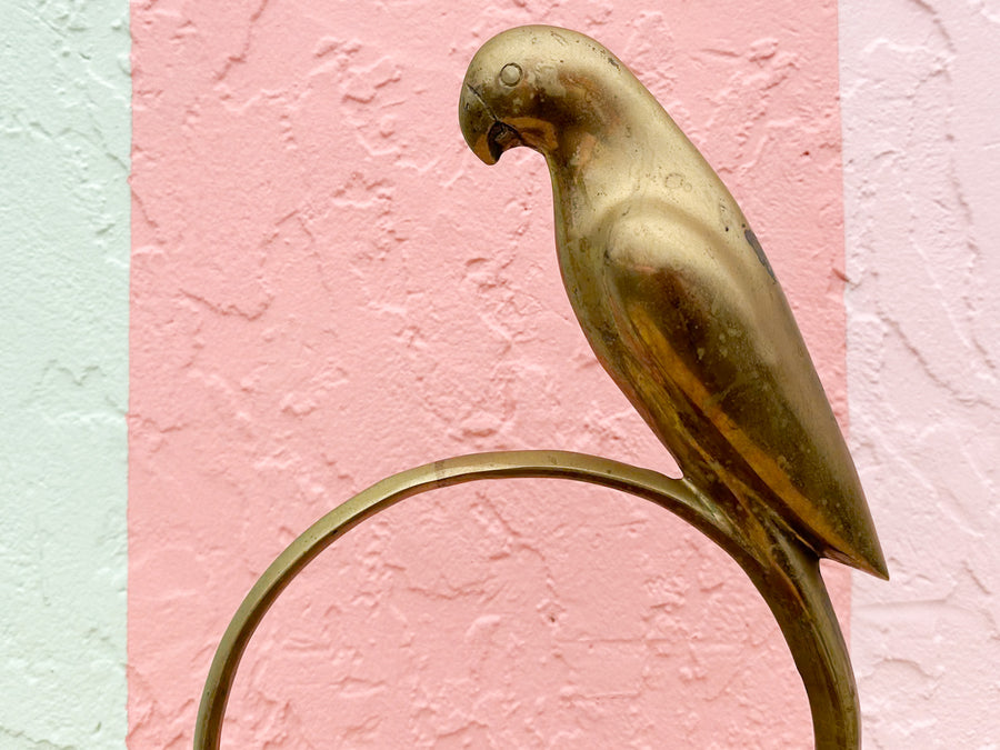 Brass Parrot Basket