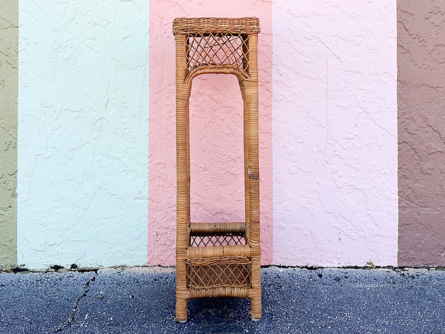 Pair of Rattan Plant Stands