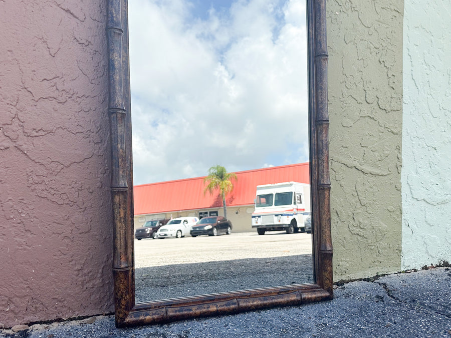 Tortoiseshell Faux Bamboo Mirror