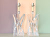 Pair of MCM Lucite Lamps