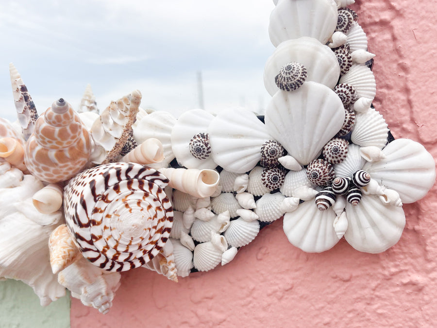 Black and White Shell Chic Mirror