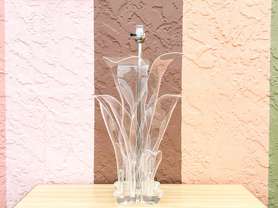 Lovely Lucite Palm Leaf Lamp
