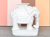 White Terracotta Elephant Garden Seat