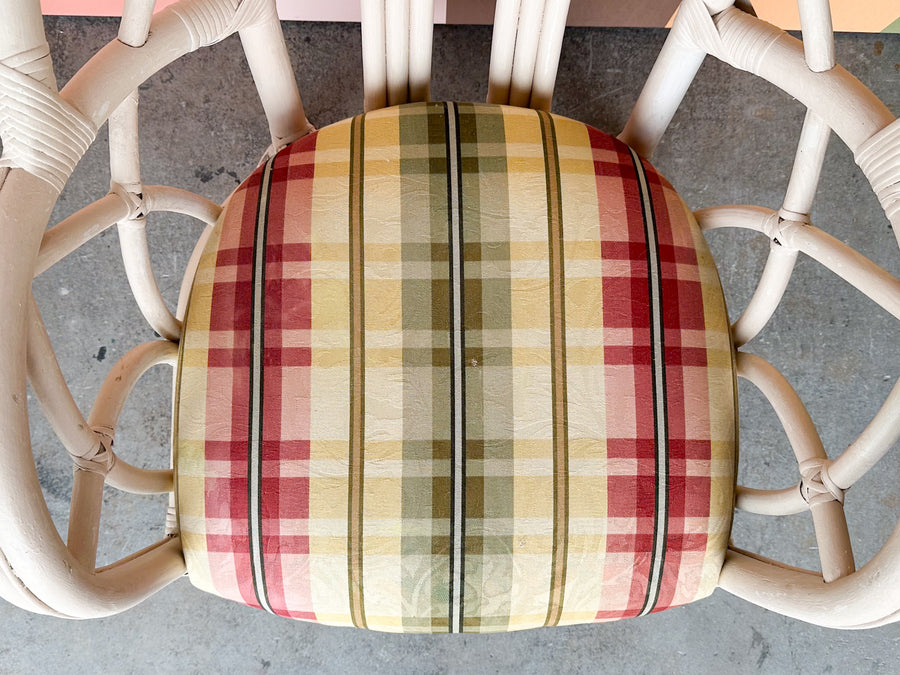 Pair of Painted Rattan Lounge Chairs