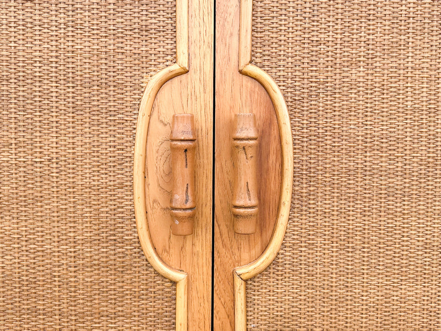 Coastal Chic Rattan Armoire