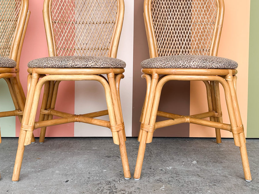 Set of Four Rattan Dining Chairs