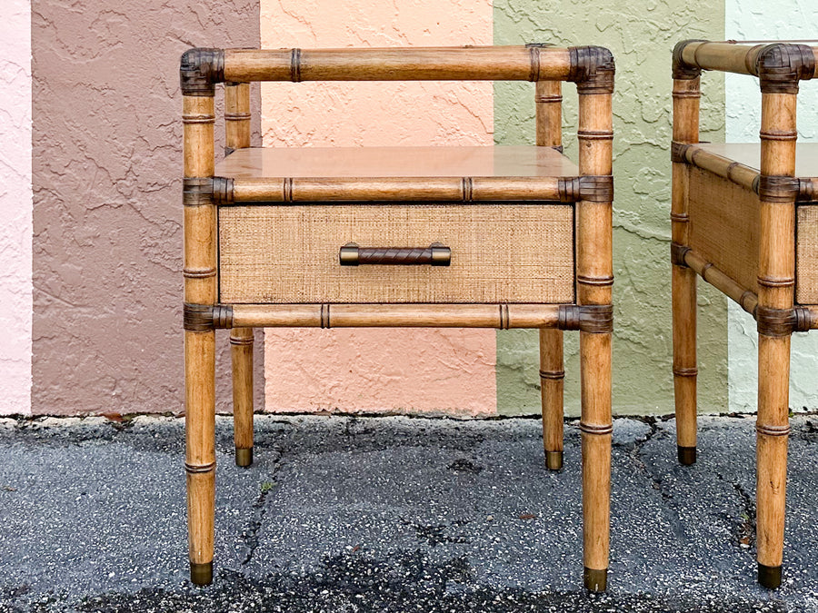 Pair of Modern Island Chic Nightstands