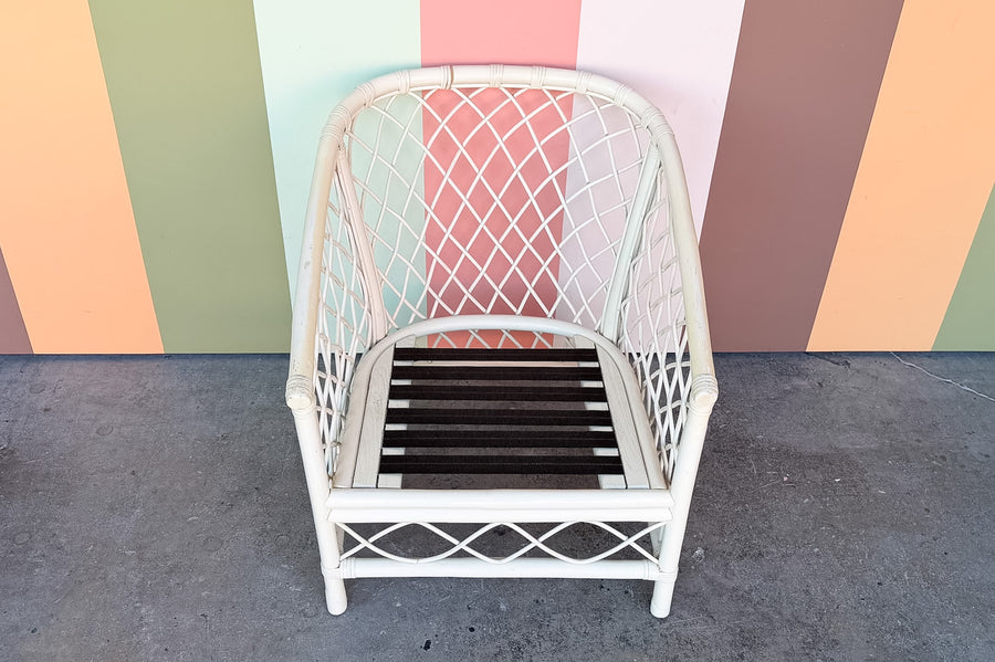 Ficks Reed Rattan Lattice Lounge Chair