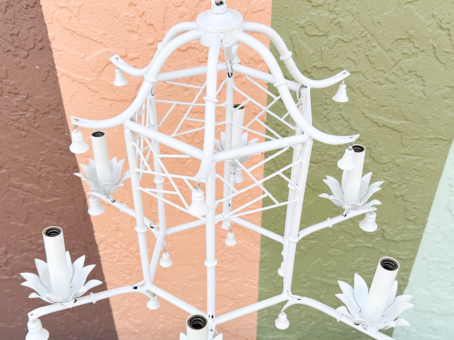 Faux Bamboo Chippendale Pagoda Chandelier