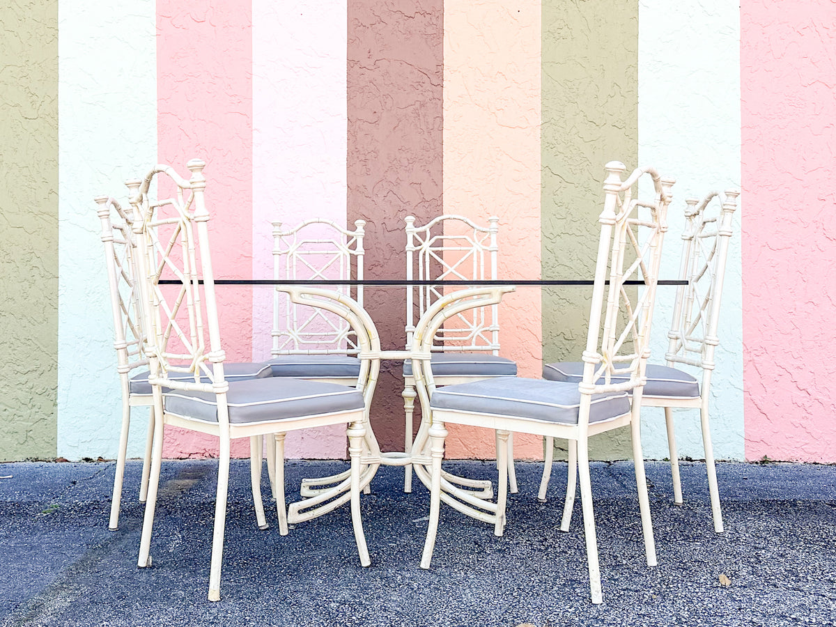 Palm Beach Faux Bamboo Outdoor Dining Set