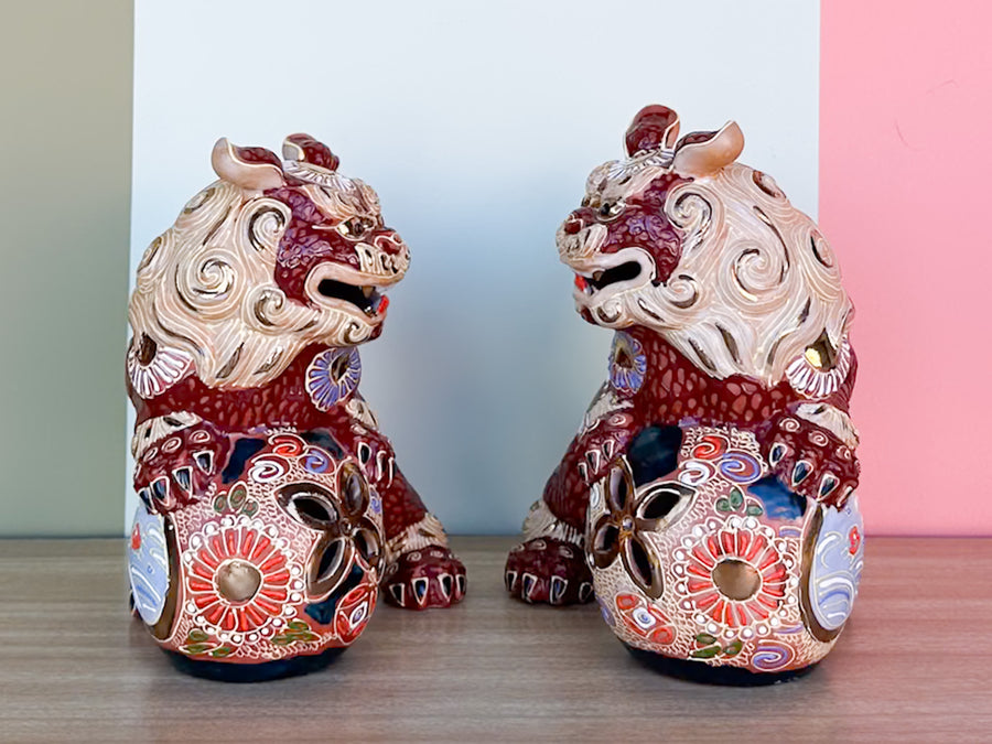 Pair of Colorful Foo Dogs