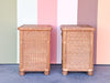 Pair of Coastal Rattan Nightstands