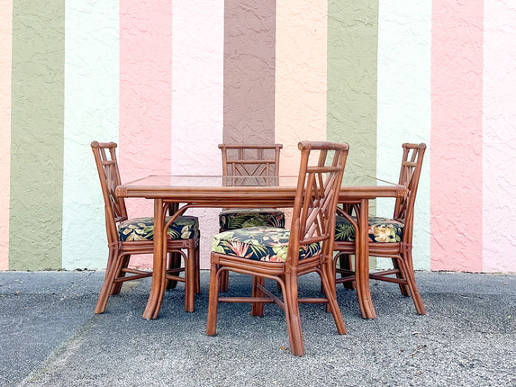 Island Style Rattan Table and Four Chairs