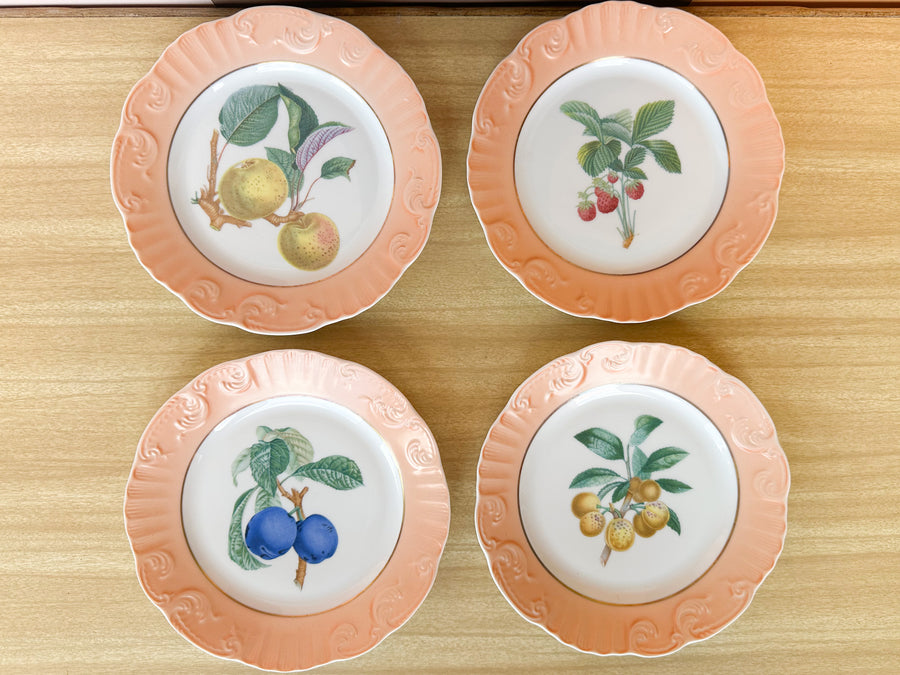 Set of Eight Fruit Motif Plates