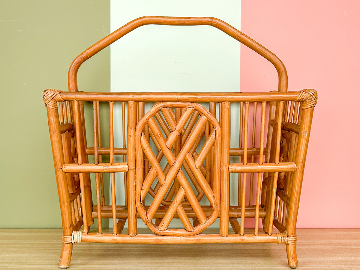 Chippendale Rattan Magazine Rack