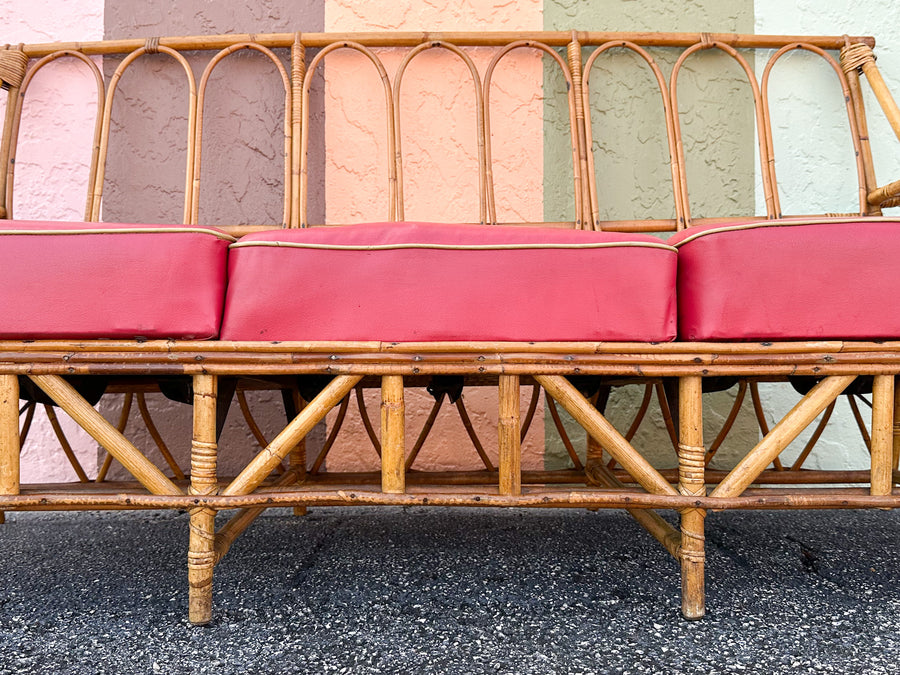 1940s Heywood Wakefield Rattan Sofa