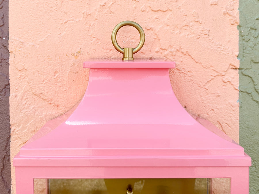Modern Pink Pagoda Outdoor Sconce