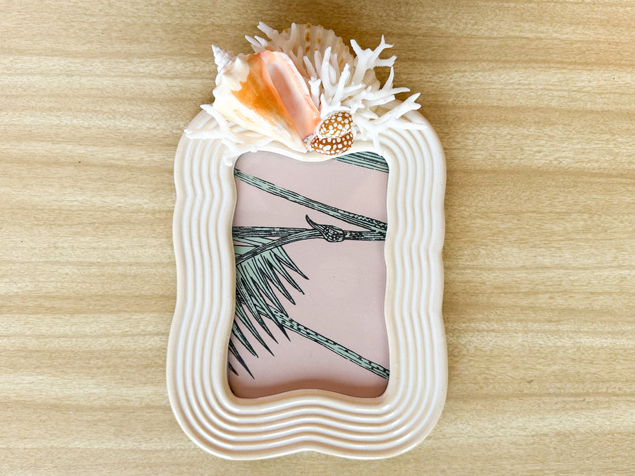 Peach Conch and Coral Frame