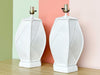 Pair of Island Chic Ceramic Basket Lamps