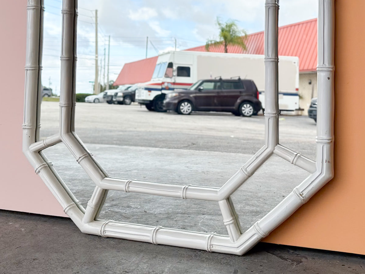 Faux Bamboo Octagon Mirror