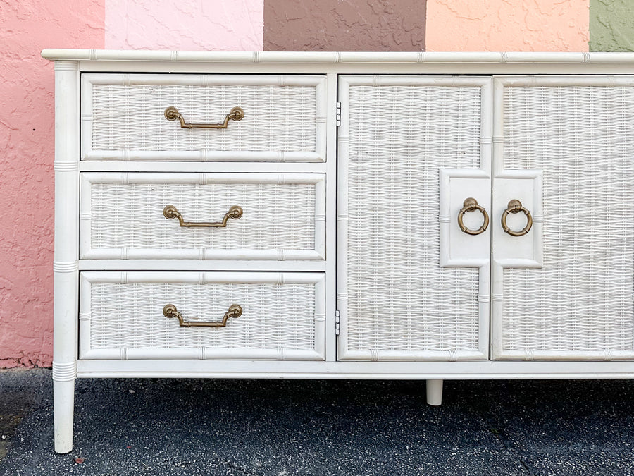 Faux Bamboo and Rattan Dresser