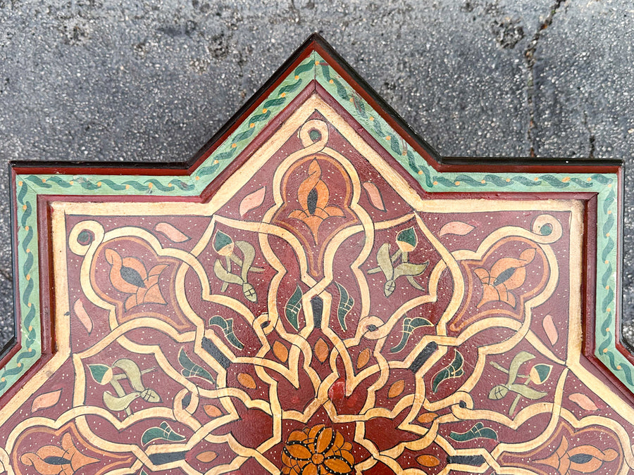 Colorful Red and Green Moroccan Style Side Table
