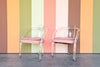 Pair of Charles Hollis Jones Style Lucite Arm Chairs