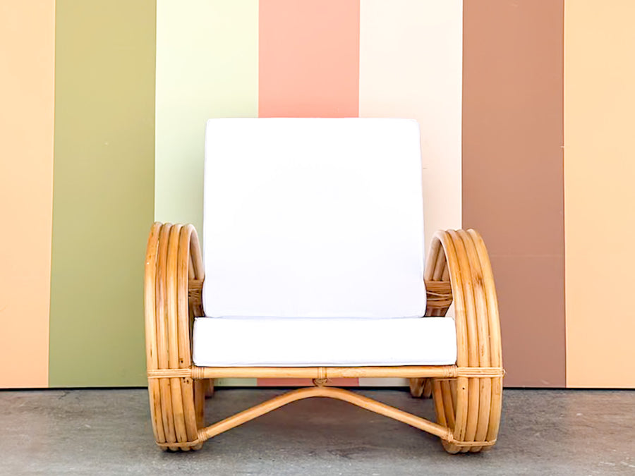 Old Florida Style Rattan Lounge Chair