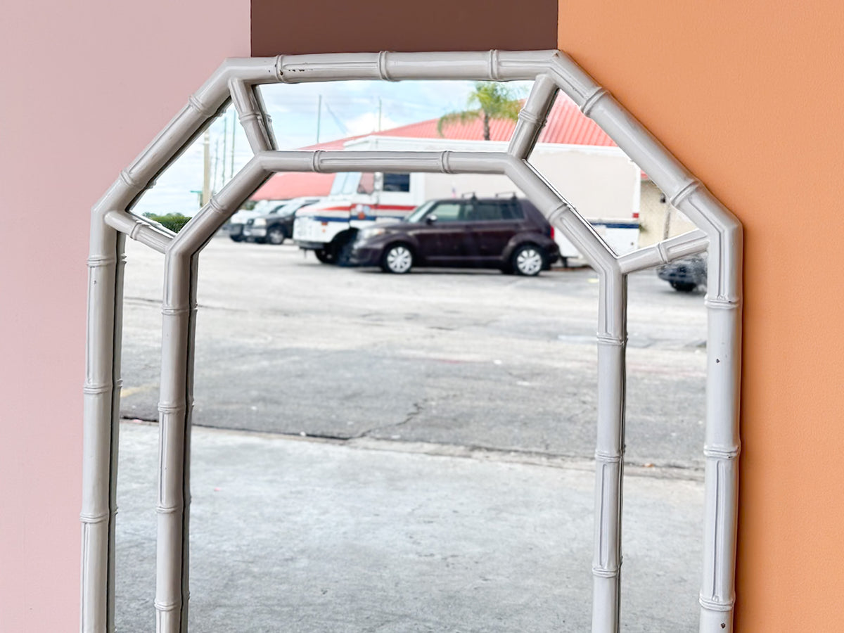 Faux Bamboo Octagon Mirror