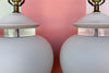 Pair of MCM White Ginger Jar Lamps