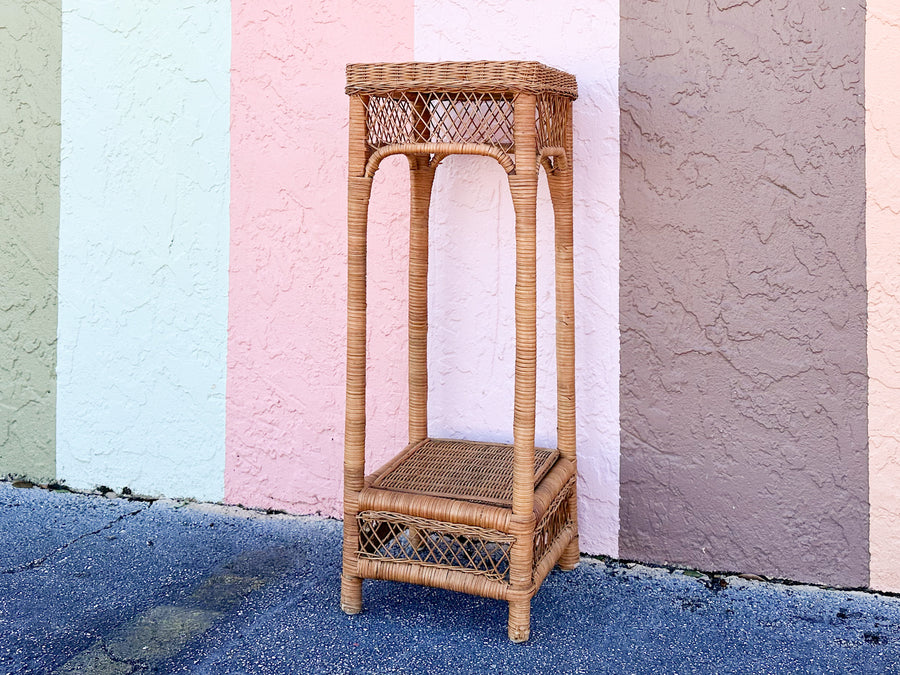 Pair of Rattan Plant Stands
