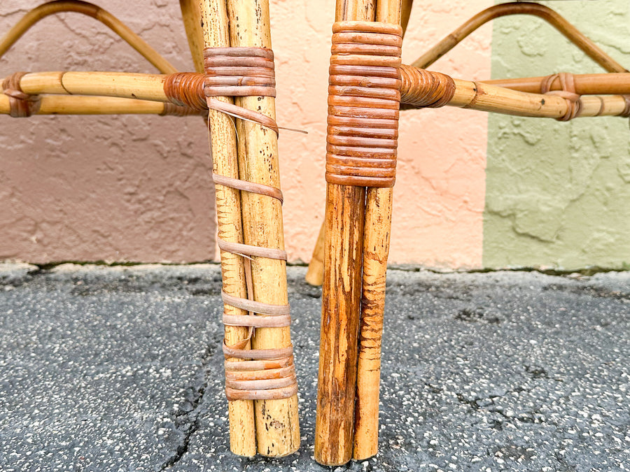 Set of Four Italian Rattan Dining Chairs