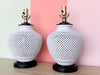 Pair of Pierced White Lamps